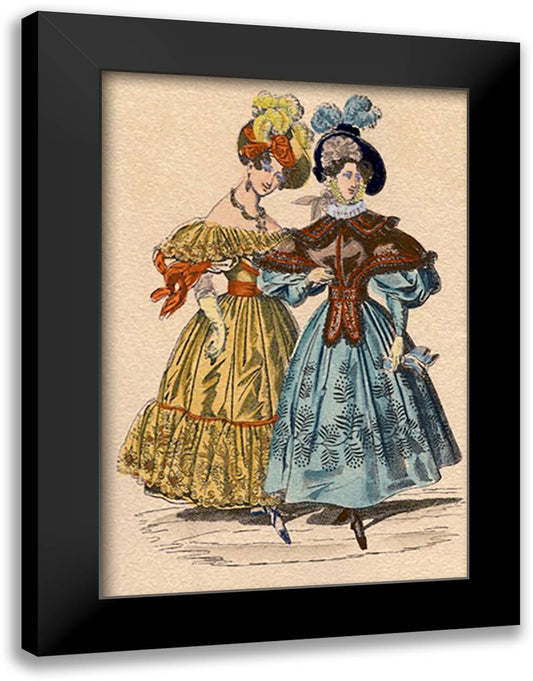 Frocks with Matching Hats 16x22 Black Modern Wood Framed Art Print Poster