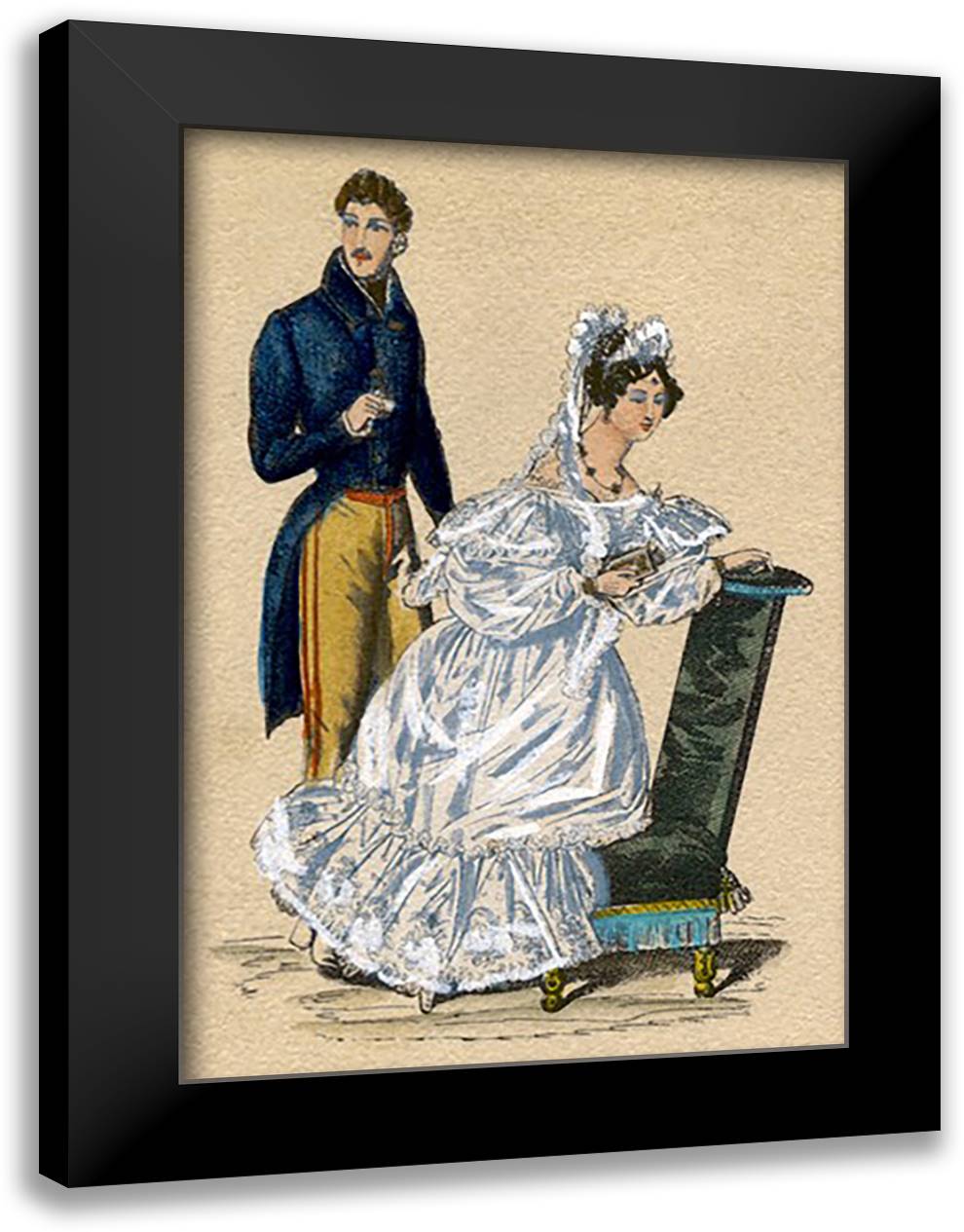 Bride and Groom 16x22 Black Modern Wood Framed Art Print Poster