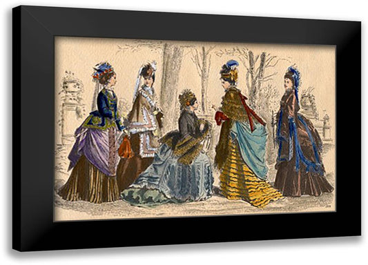 Five Ladies in the Park 22x16 Black Modern Wood Framed Art Print Poster