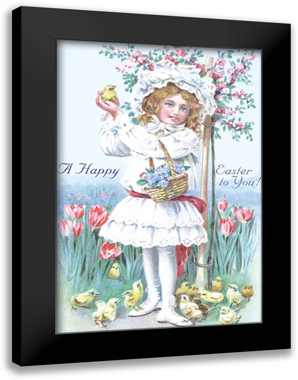Happy Easter To You 16x22 Black Modern Wood Framed Art Print Poster