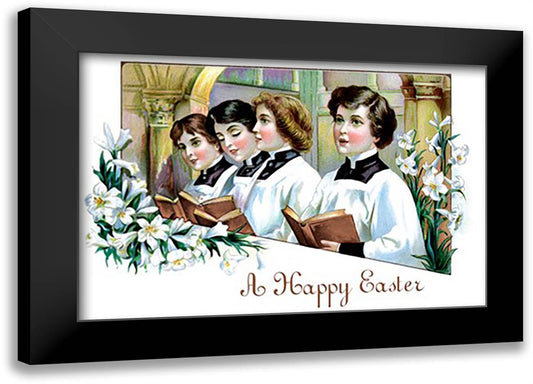Happy Easter From the Chorus Boys 22x16 Black Modern Wood Framed Art Print Poster