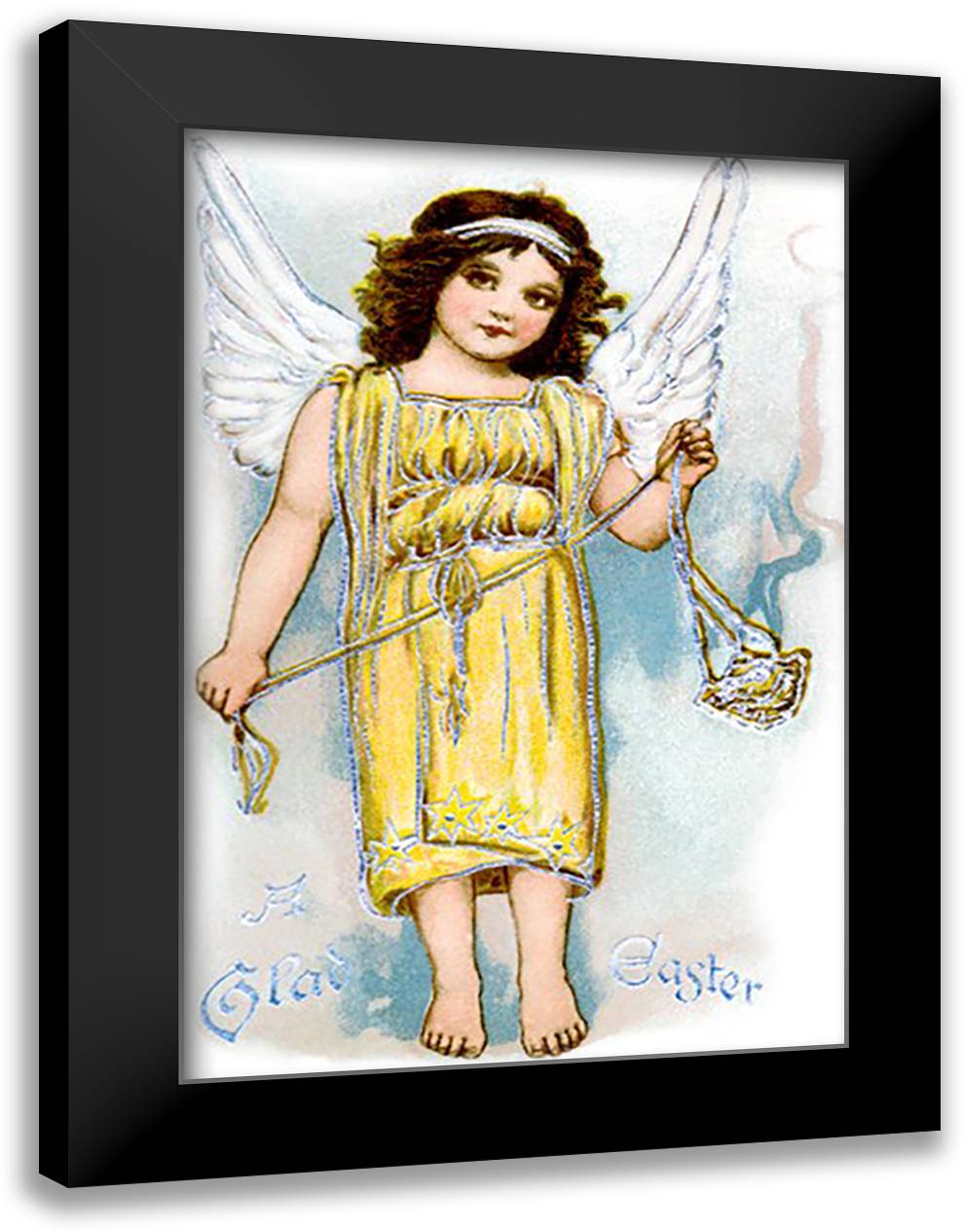 Glad Easter 16x22 Black Modern Wood Framed Art Print Poster