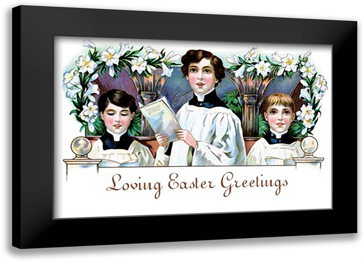 Loving Easter Greetings 22x16 Black Modern Wood Framed Art Print Poster