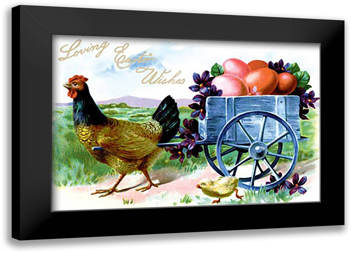 Loving Easter Wishes 22x16 Black Modern Wood Framed Art Print Poster