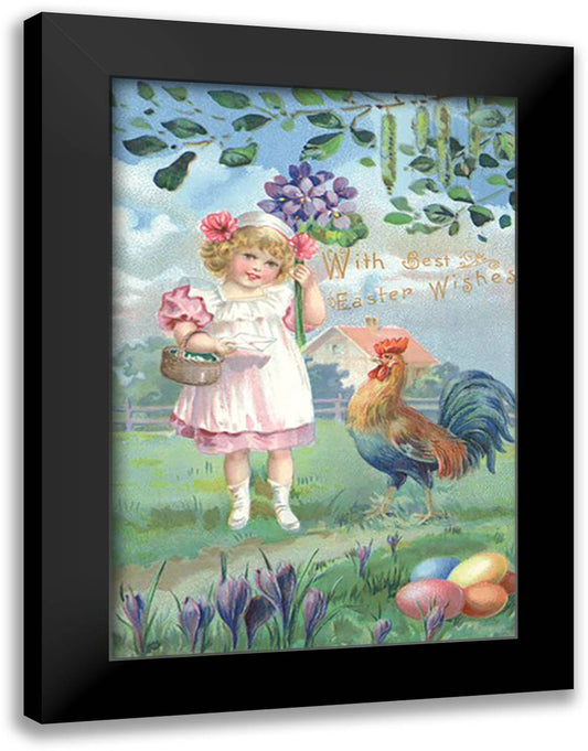 Easter Flowers 16x22 Black Modern Wood Framed Art Print Poster