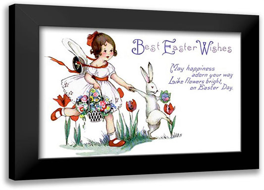 Best Easter Wishes 22x16 Black Modern Wood Framed Art Print Poster