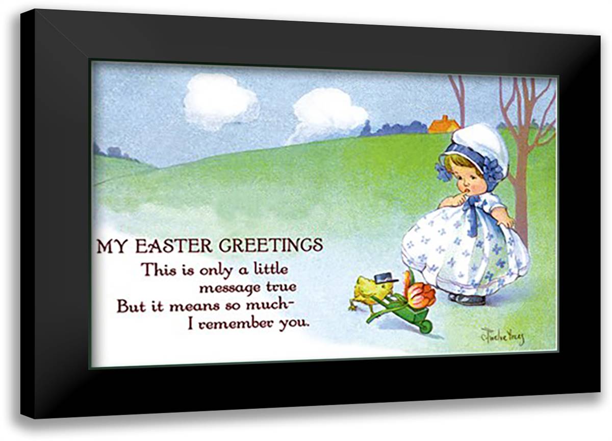 My Easter Greetings 22x16 Black Modern Wood Framed Art Print Poster