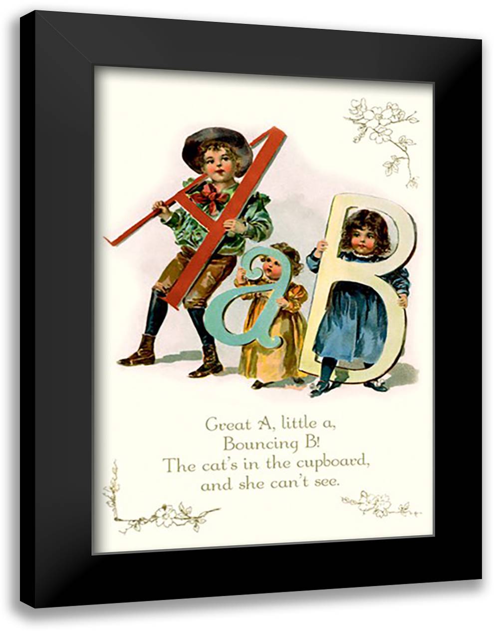 Great A, little a, Bouncing B! 16x22 Black Modern Wood Framed Art Print Poster