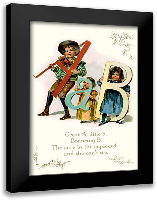 Great A, little a, Bouncing B! 16x22 Black Modern Wood Framed Art Print Poster