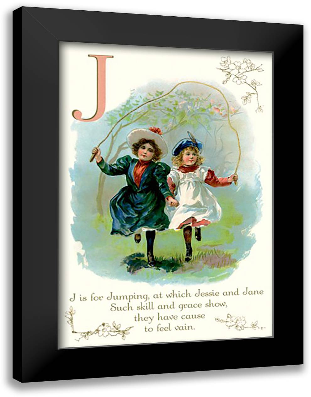 J is for Jumping 16x22 Black Modern Wood Framed Art Print Poster