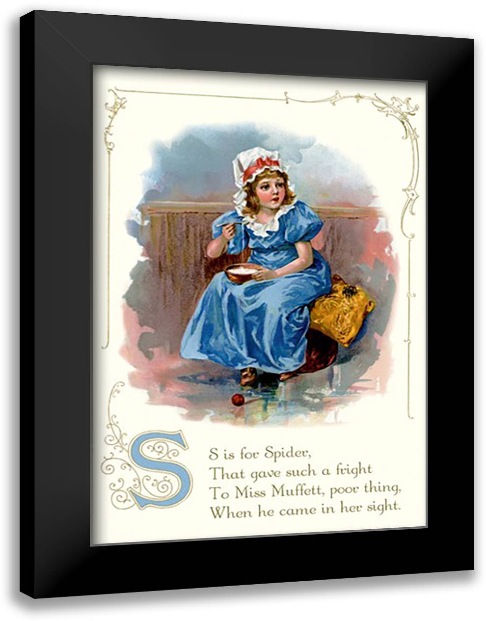 S is for Spider 16x22 Black Modern Wood Framed Art Print Poster