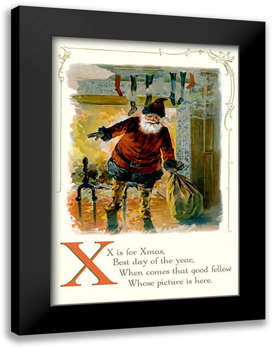 X is for Xmas 16x22 Black Modern Wood Framed Art Print Poster