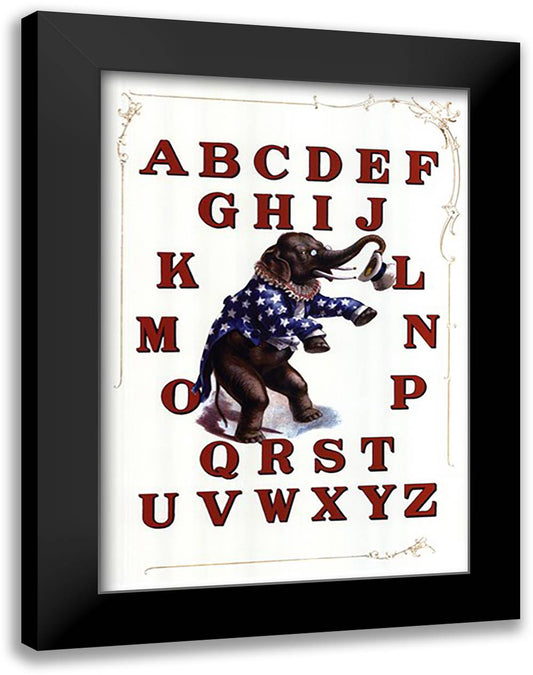 Republican Party Alphabet 16x22 Black Modern Wood Framed Art Print Poster