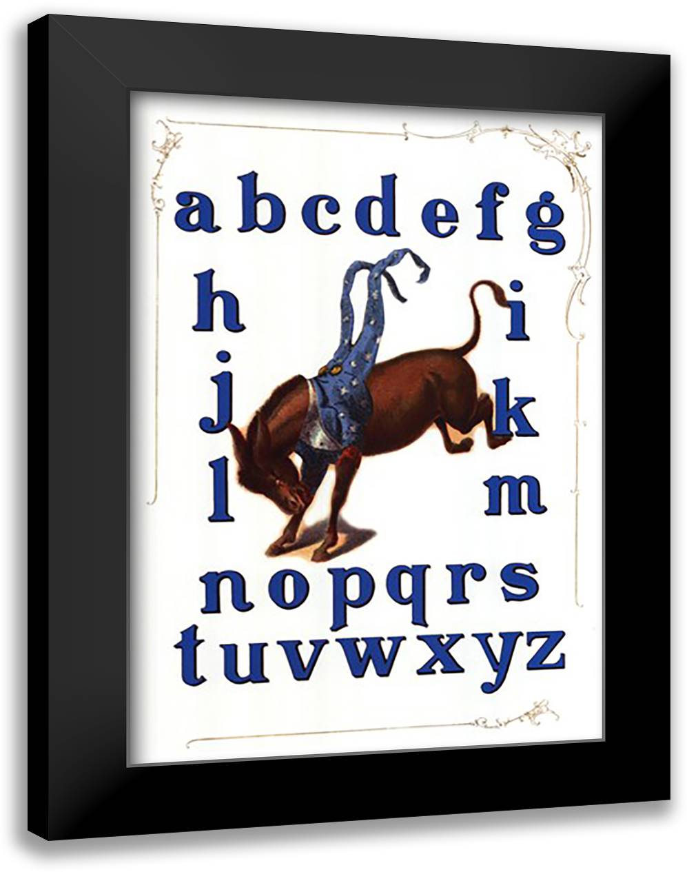 Democratic Party Alphabet 16x22 Black Modern Wood Framed Art Print Poster