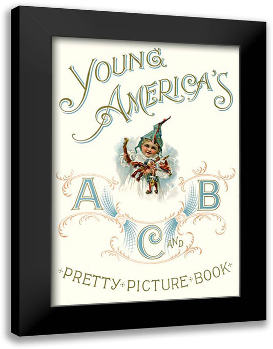 Young America's ABC's 16x22 Black Modern Wood Framed Art Print Poster