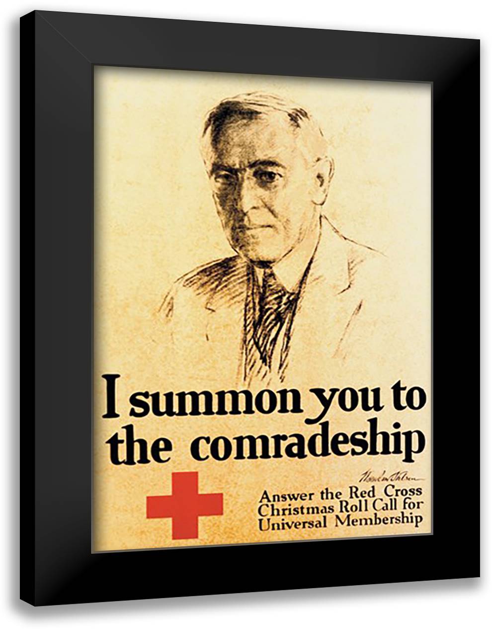 I Summon You to the Comradeship 16x22 Black Modern Wood Framed Art Print Poster by Mielziner, L.