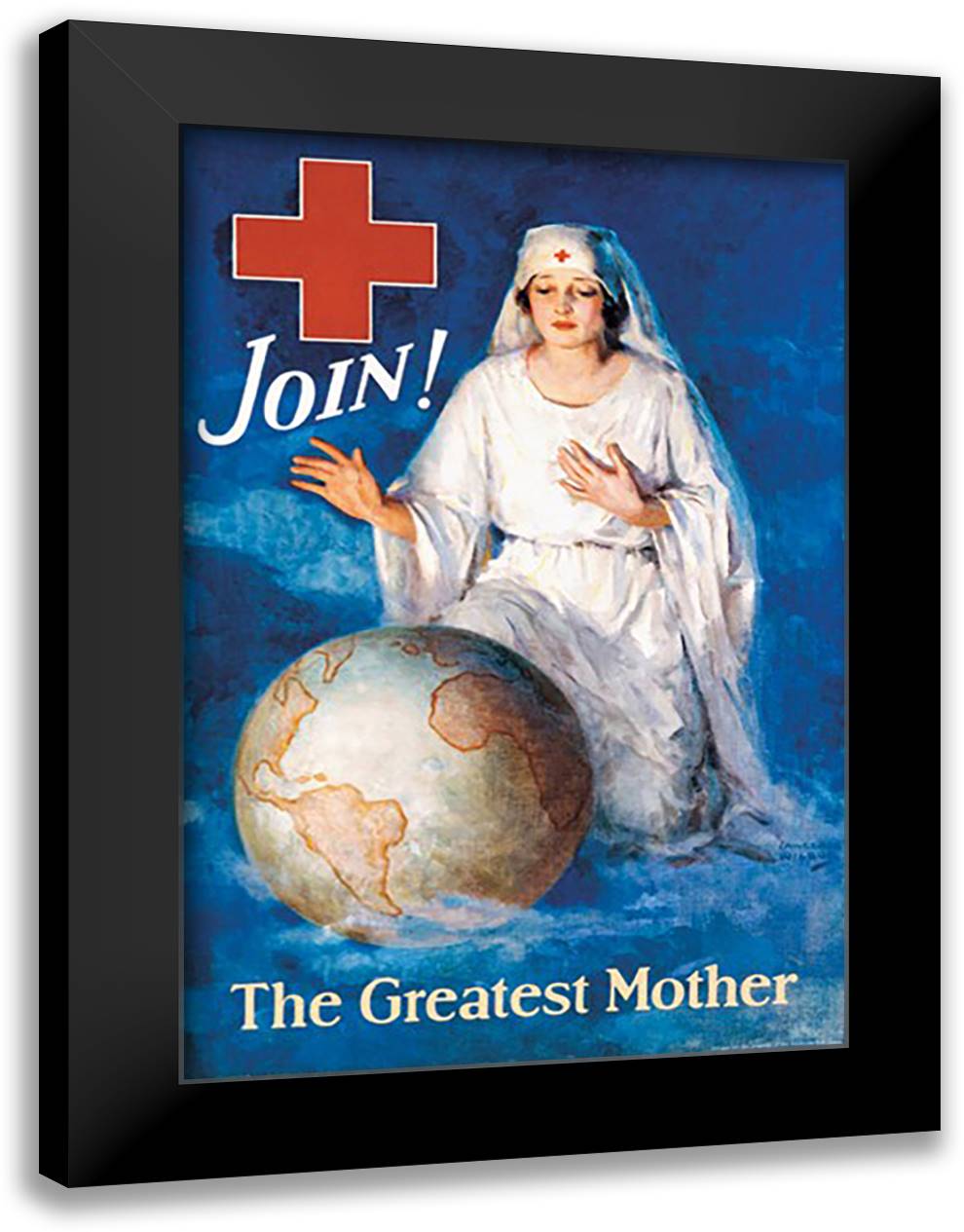 Join! The Greatest Mother 16x22 Black Modern Wood Framed Art Print Poster by Wilbur, Lawrence