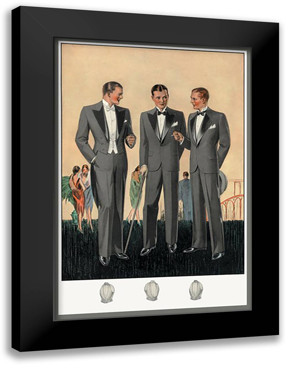 Tuxedo 16x22 Black Modern Wood Framed Art Print Poster