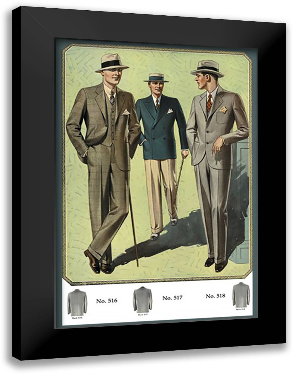 Two-Button Sack #2 16x22 Black Modern Wood Framed Art Print Poster