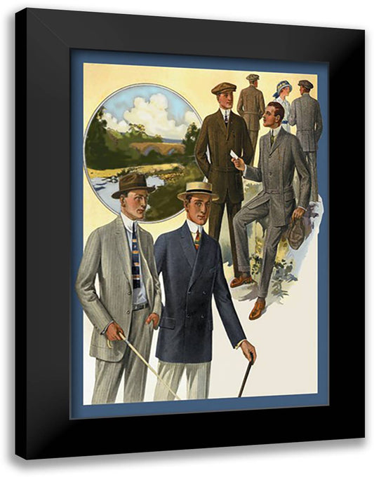 Young Men's Styles 16x22 Black Modern Wood Framed Art Print Poster