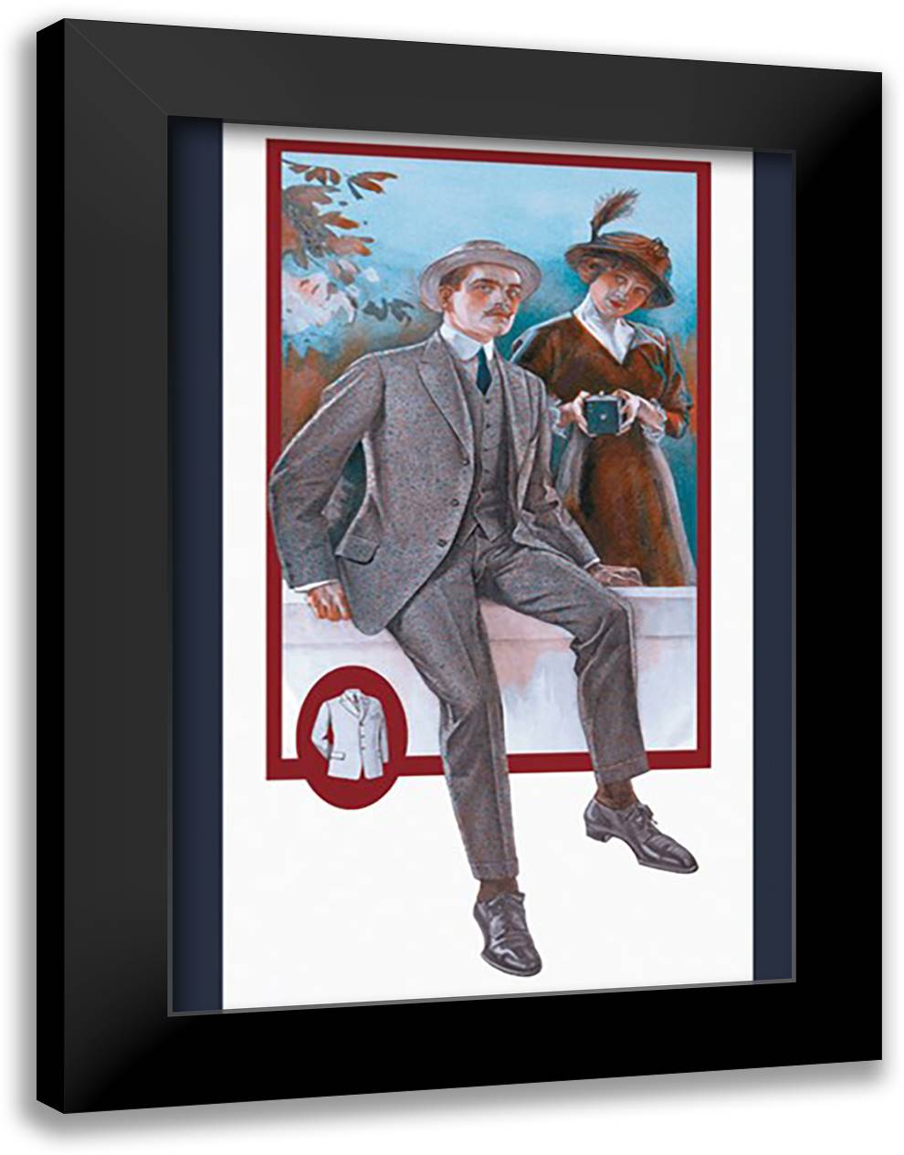 Editorial Portrait 16x22 Black Modern Wood Framed Art Print Poster