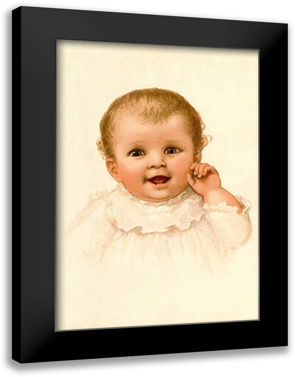 Baby Face 16x22 Black Modern Wood Framed Art Print Poster by Waugh, Ida