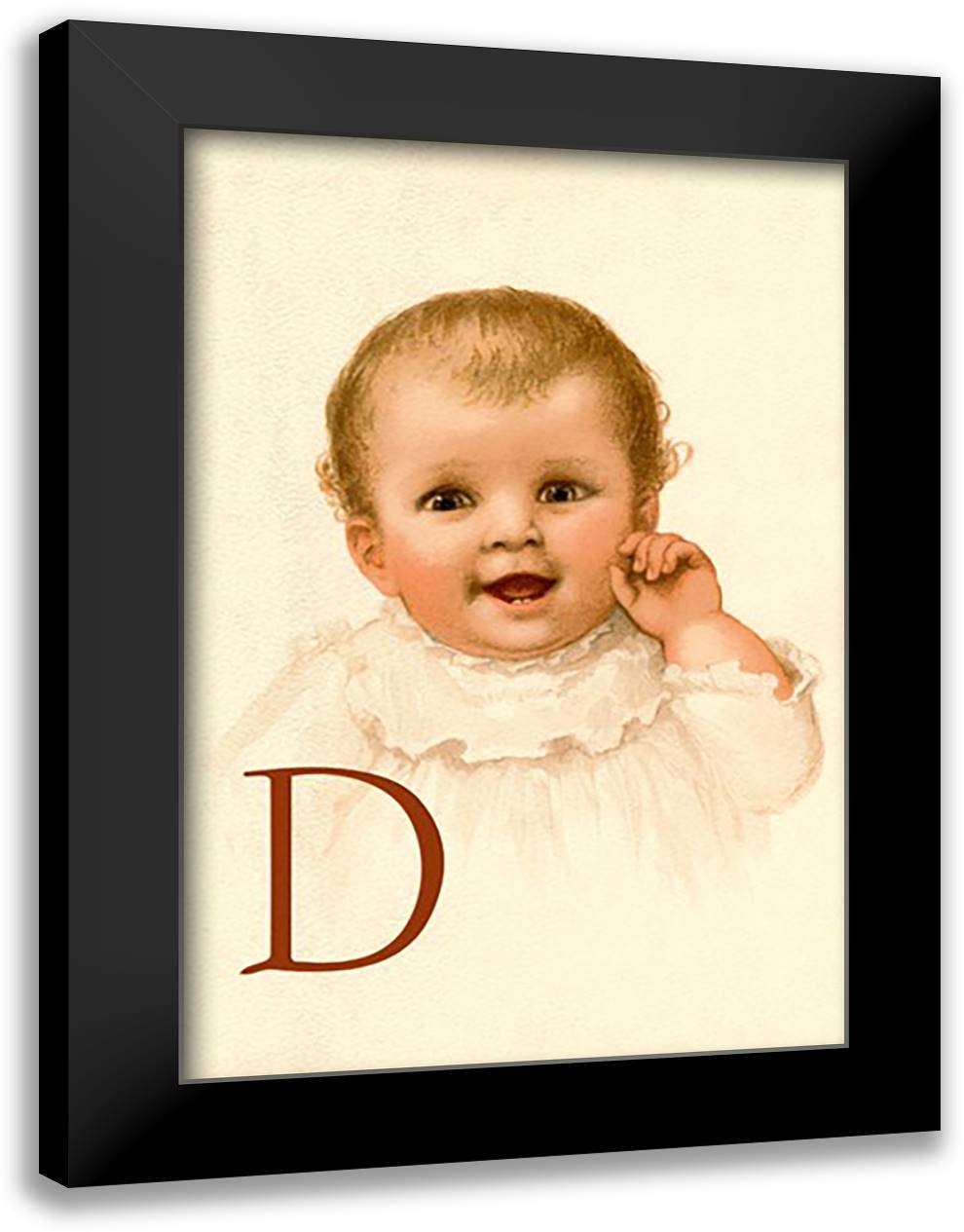 Baby Face D 16x22 Black Modern Wood Framed Art Print Poster by Waugh, Ida