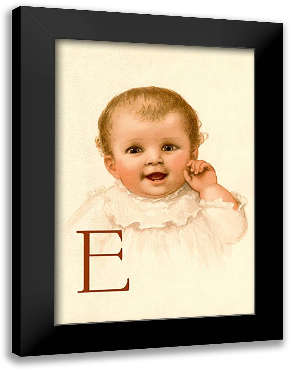 Baby Face E 16x22 Black Modern Wood Framed Art Print Poster by Waugh, Ida