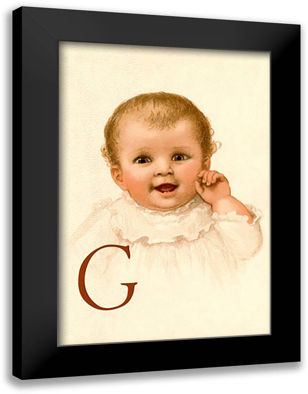 Baby Face G 16x22 Black Modern Wood Framed Art Print Poster by Waugh, Ida
