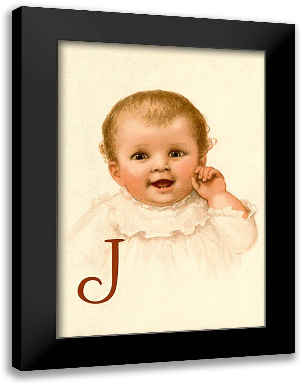 Baby Face J 16x22 Black Modern Wood Framed Art Print Poster by Waugh, Ida
