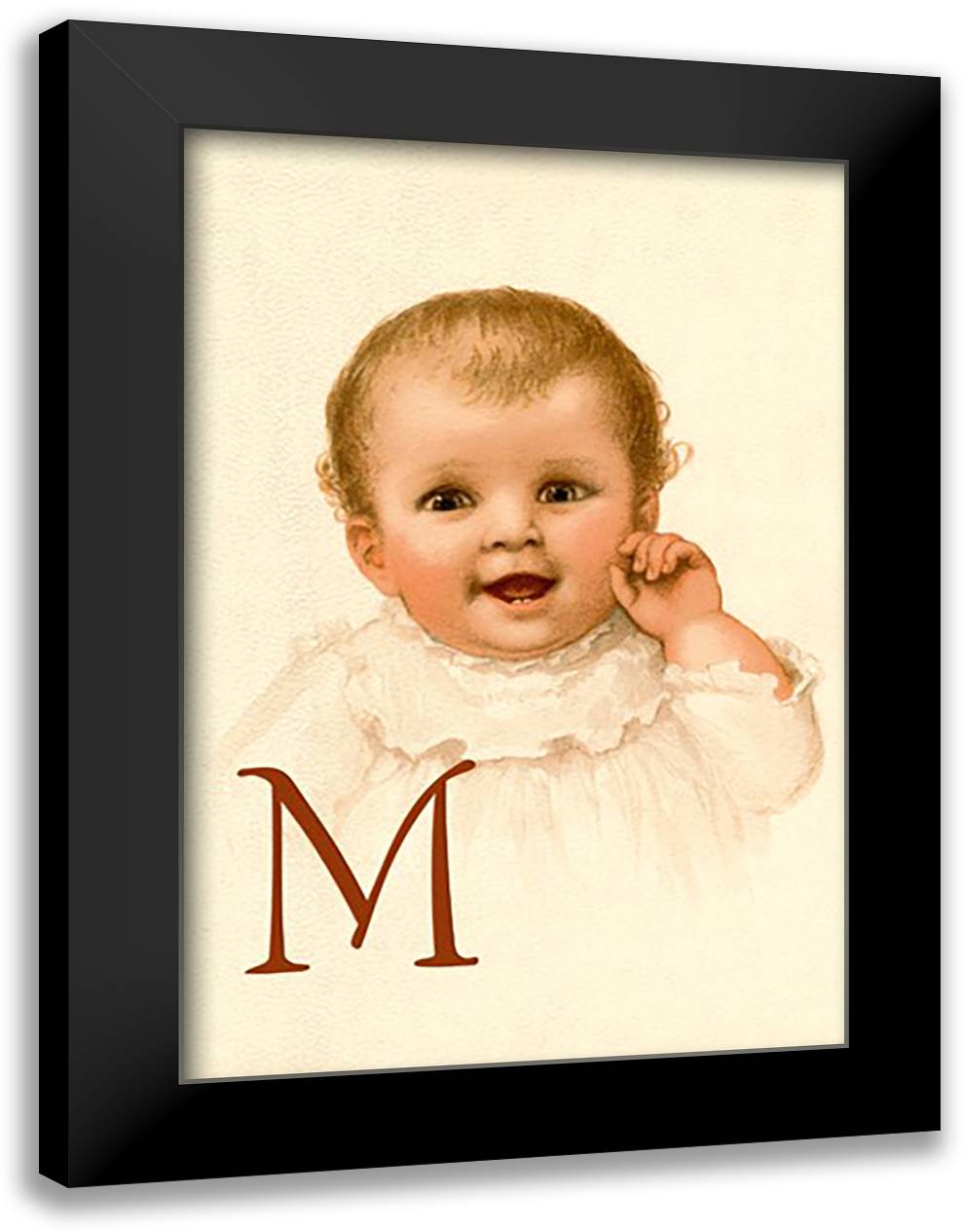 Baby Face M 16x22 Black Modern Wood Framed Art Print Poster by Waugh, Ida