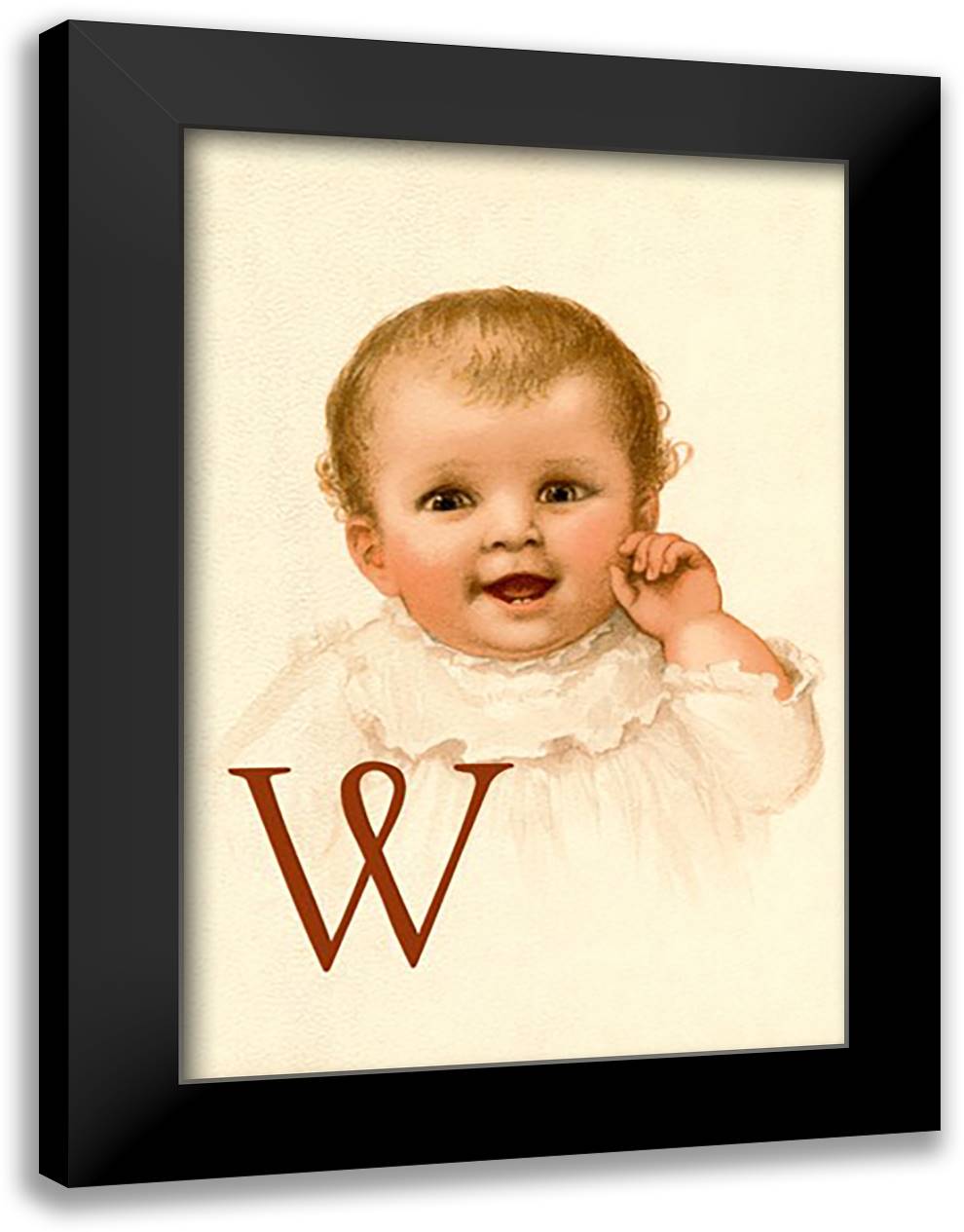 Baby Face W 16x22 Black Modern Wood Framed Art Print Poster by Waugh, Dorothy