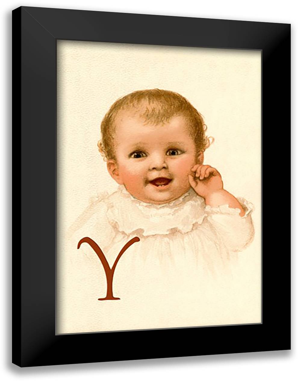 Baby Face Y 16x22 Black Modern Wood Framed Art Print Poster by Waugh, Ida