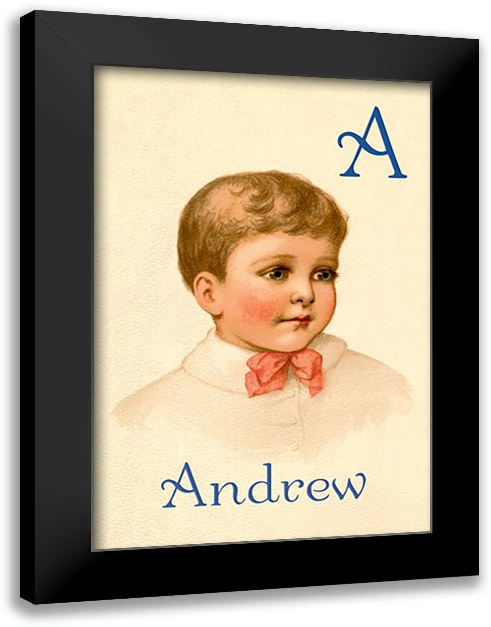 A for Andrew 16x22 Black Modern Wood Framed Art Print Poster by Waugh, Ida