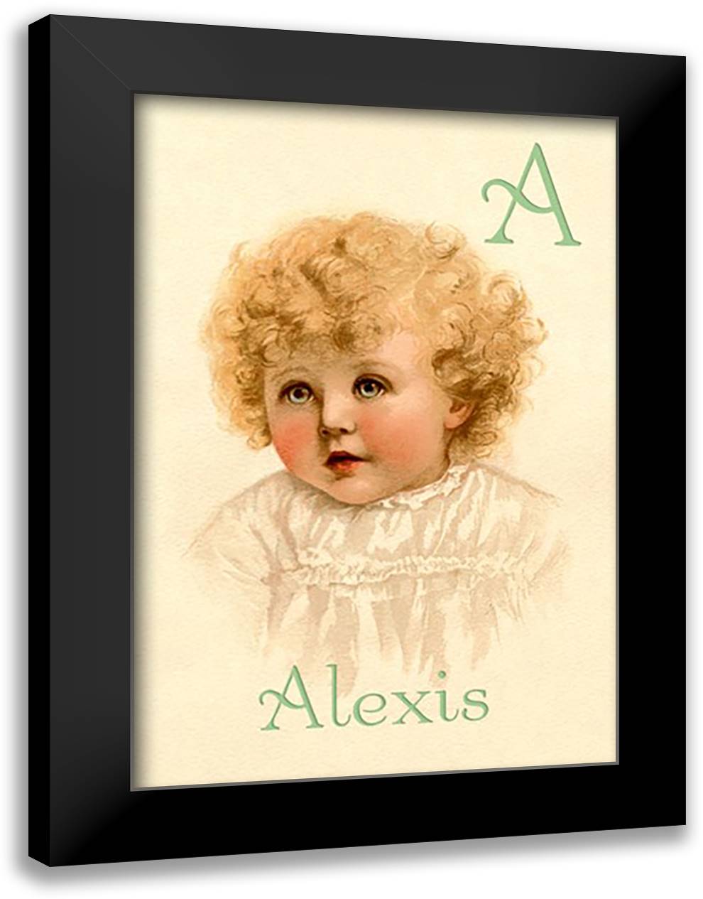A for Alexis 16x22 Black Modern Wood Framed Art Print Poster by Waugh, Ida