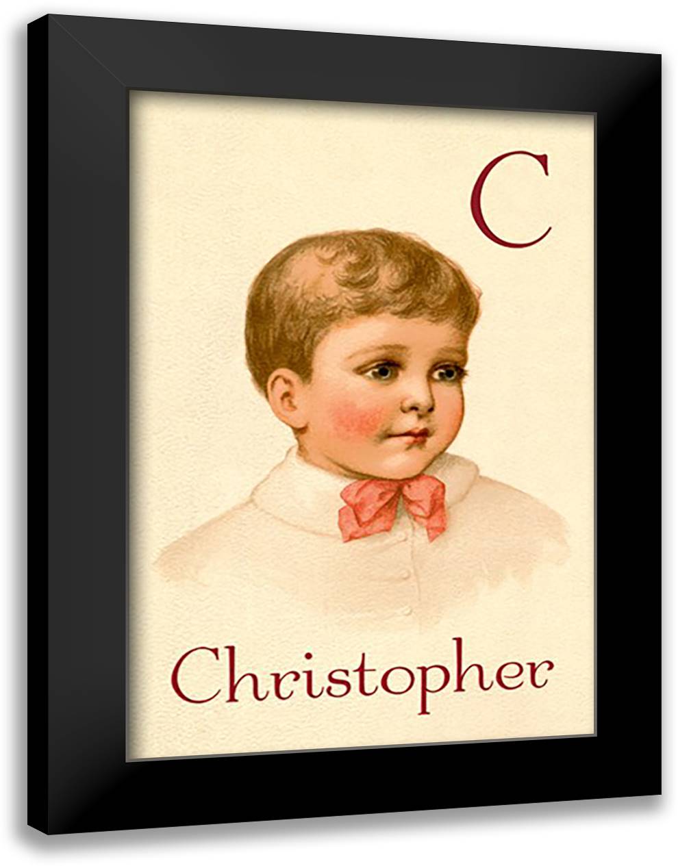 C for Christopher 16x22 Black Modern Wood Framed Art Print Poster by Waugh, Ida