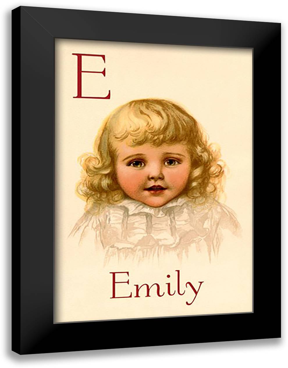 E for Emily 16x22 Black Modern Wood Framed Art Print Poster by Waugh, Ida