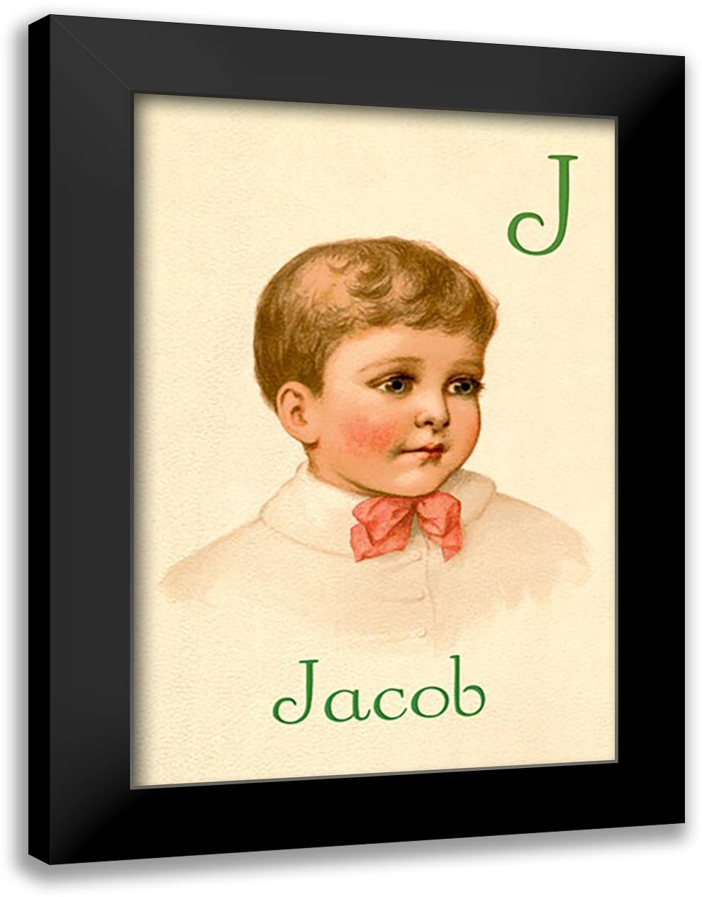 J for Jacob 16x22 Black Modern Wood Framed Art Print Poster by Waugh, Ida