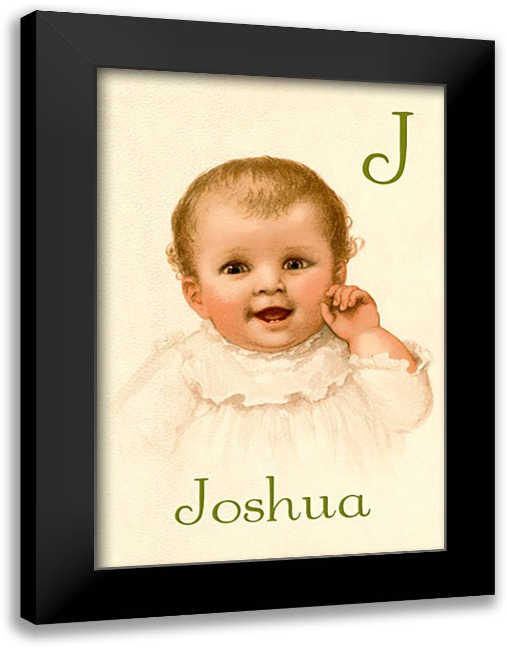 J for Joshua 16x22 Black Modern Wood Framed Art Print Poster by Waugh, Ida