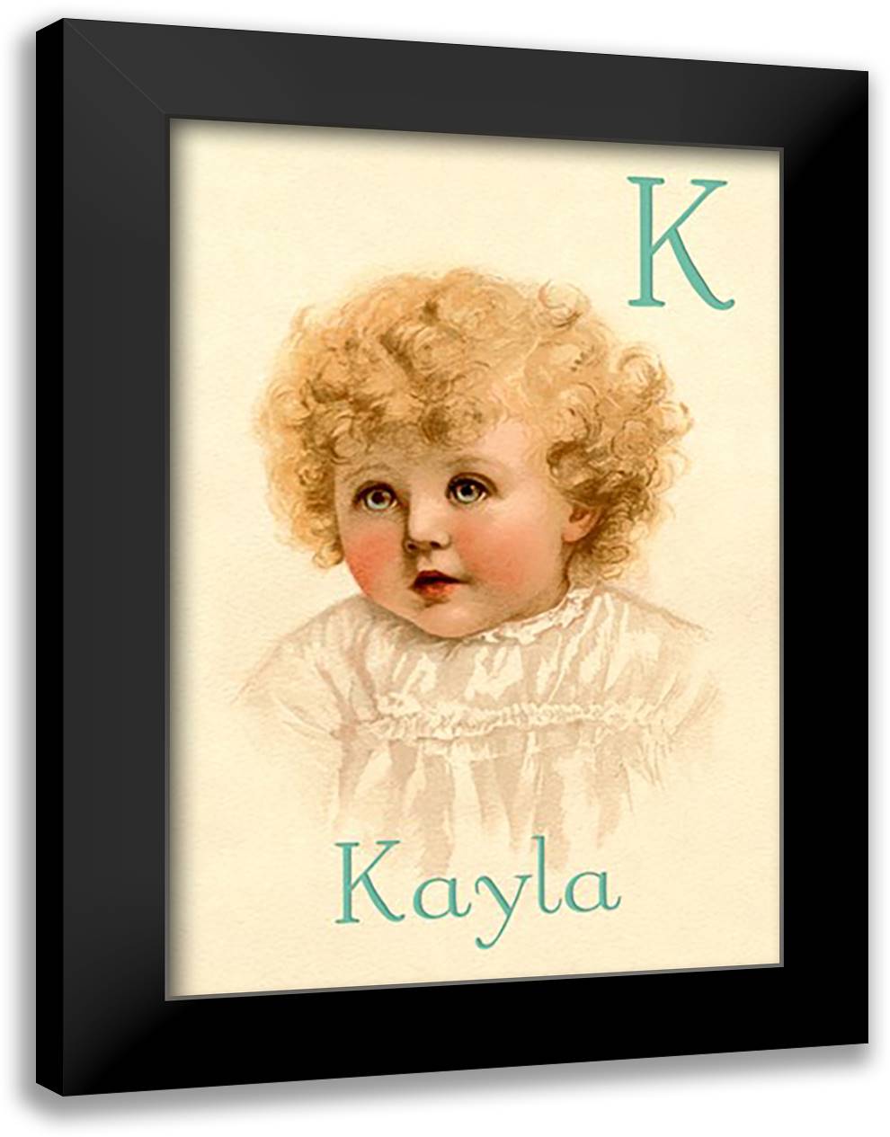 K for Kayla 16x22 Black Modern Wood Framed Art Print Poster by Waugh, Ida