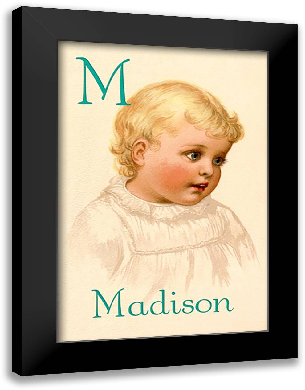 M for Madison 16x22 Black Modern Wood Framed Art Print Poster by Waugh, Ida