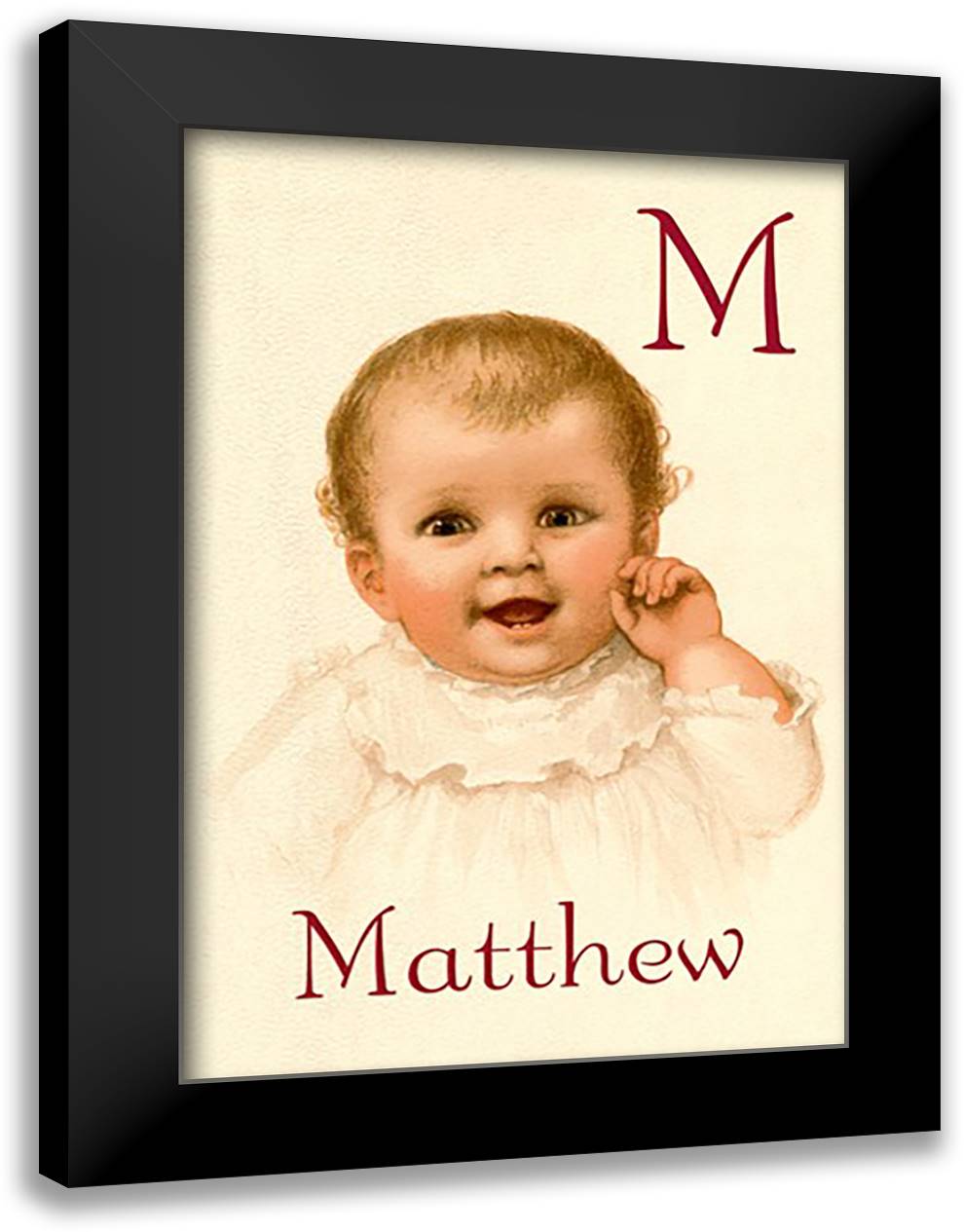 M for Matthew 16x22 Black Modern Wood Framed Art Print Poster by Waugh, Ida