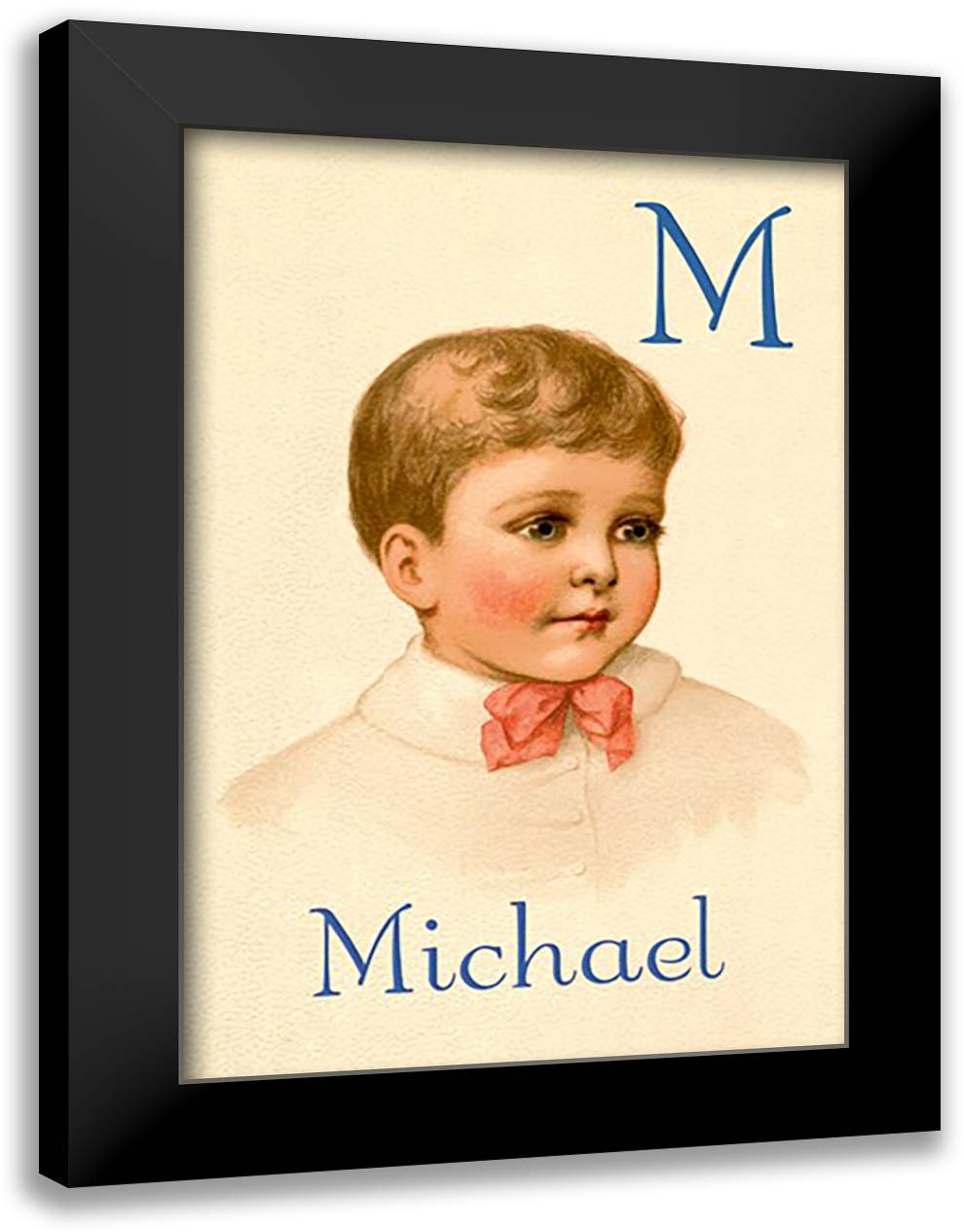 M for Michael 16x22 Black Modern Wood Framed Art Print Poster by Waugh, Ida
