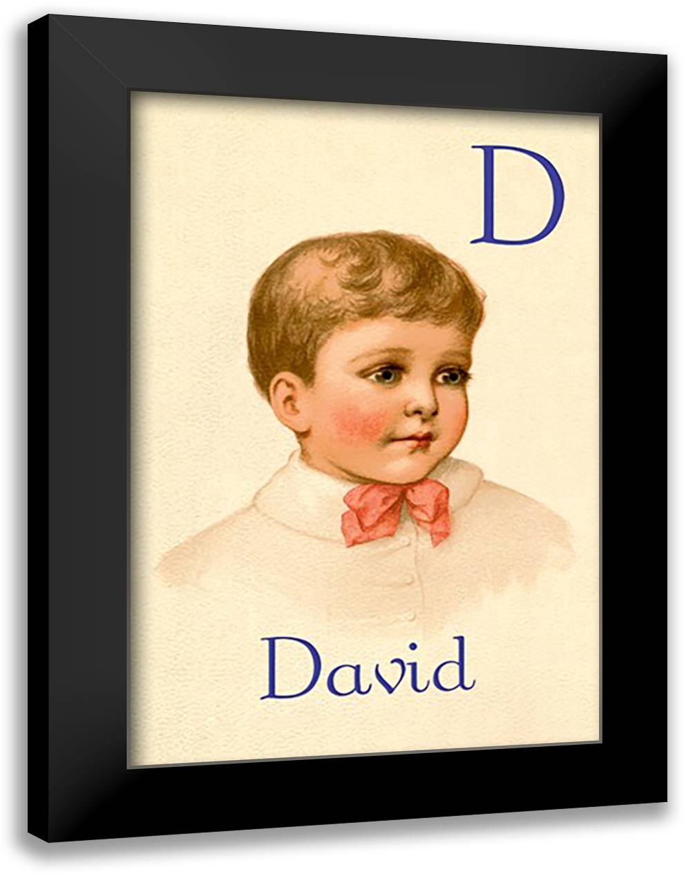 D for David 16x22 Black Modern Wood Framed Art Print Poster by Waugh, Ida