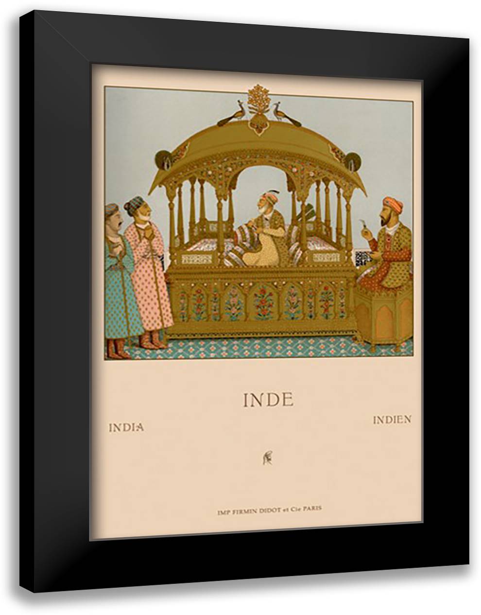 Indian Noblemen 16x22 Black Modern Wood Framed Art Print Poster by Racinet, Auguste