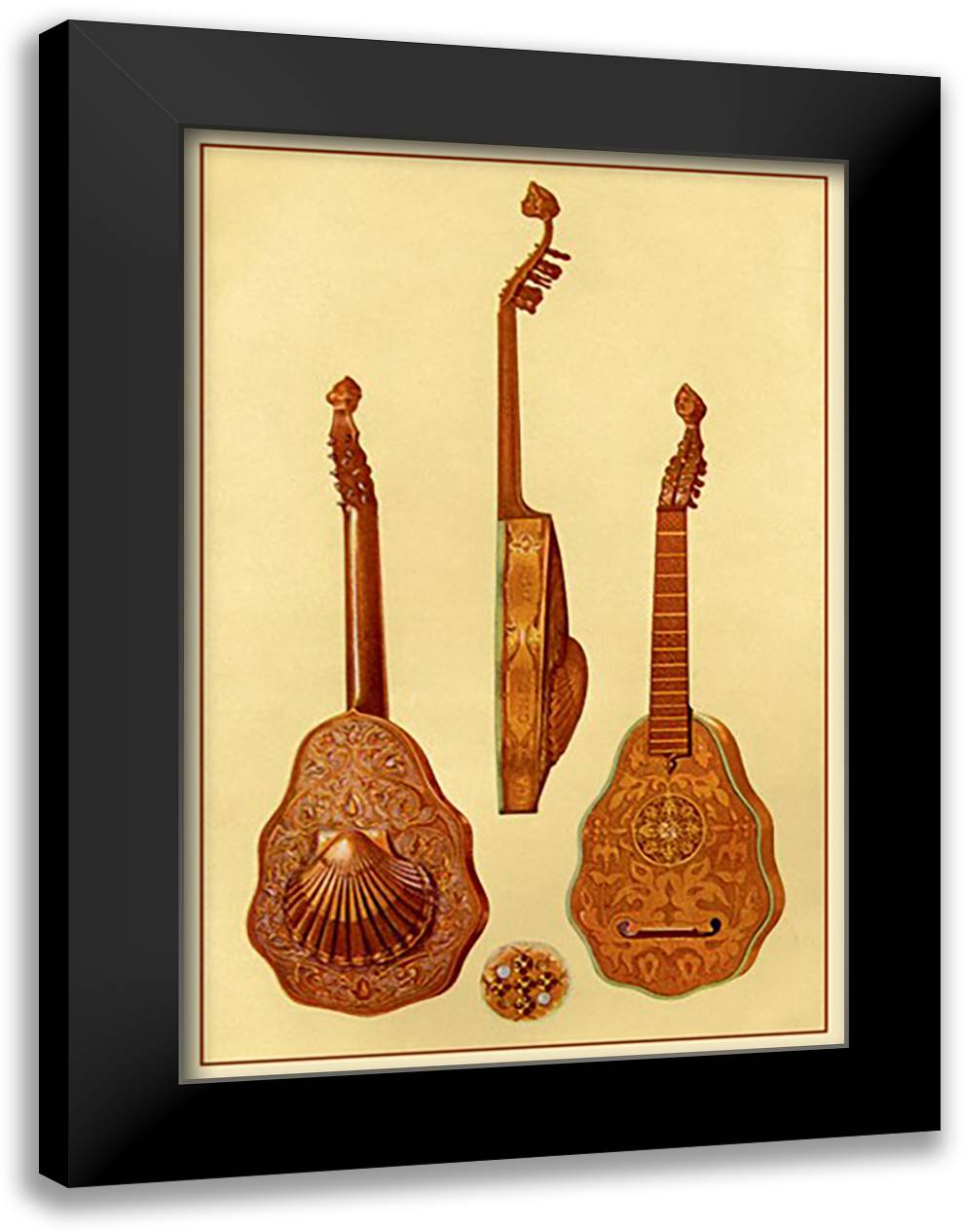 Queen Elizabeth's Lute 16x22 Black Modern Wood Framed Art Print Poster by Thomas, Theodore