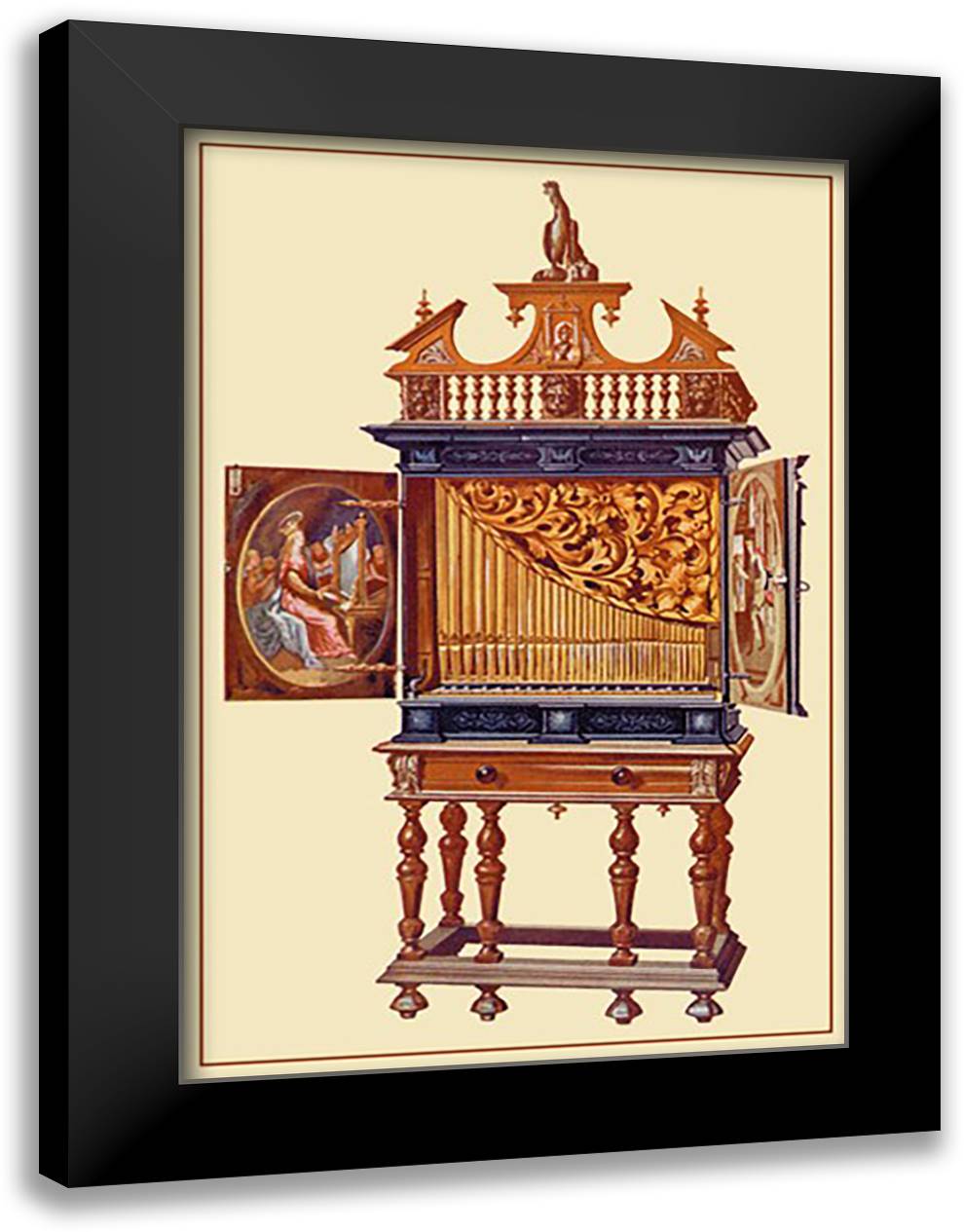 Positive Organ 16x22 Black Modern Wood Framed Art Print Poster by Thomas, Theodore