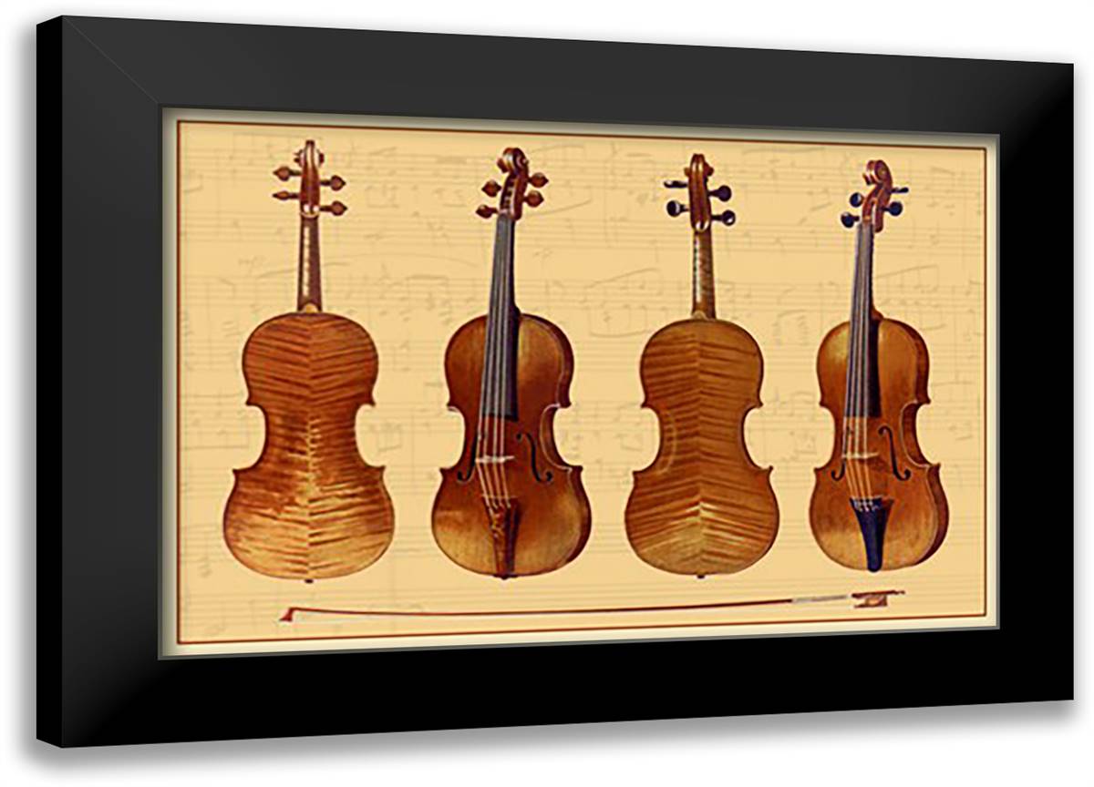 Violins 22x16 Black Modern Wood Framed Art Print Poster by Thomas, Theodore