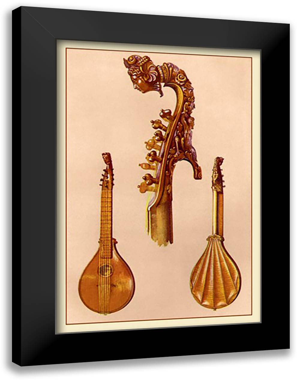 Cetera, by Antonius Stradivarius 16x22 Black Modern Wood Framed Art Print Poster by Thomas, Theodore
