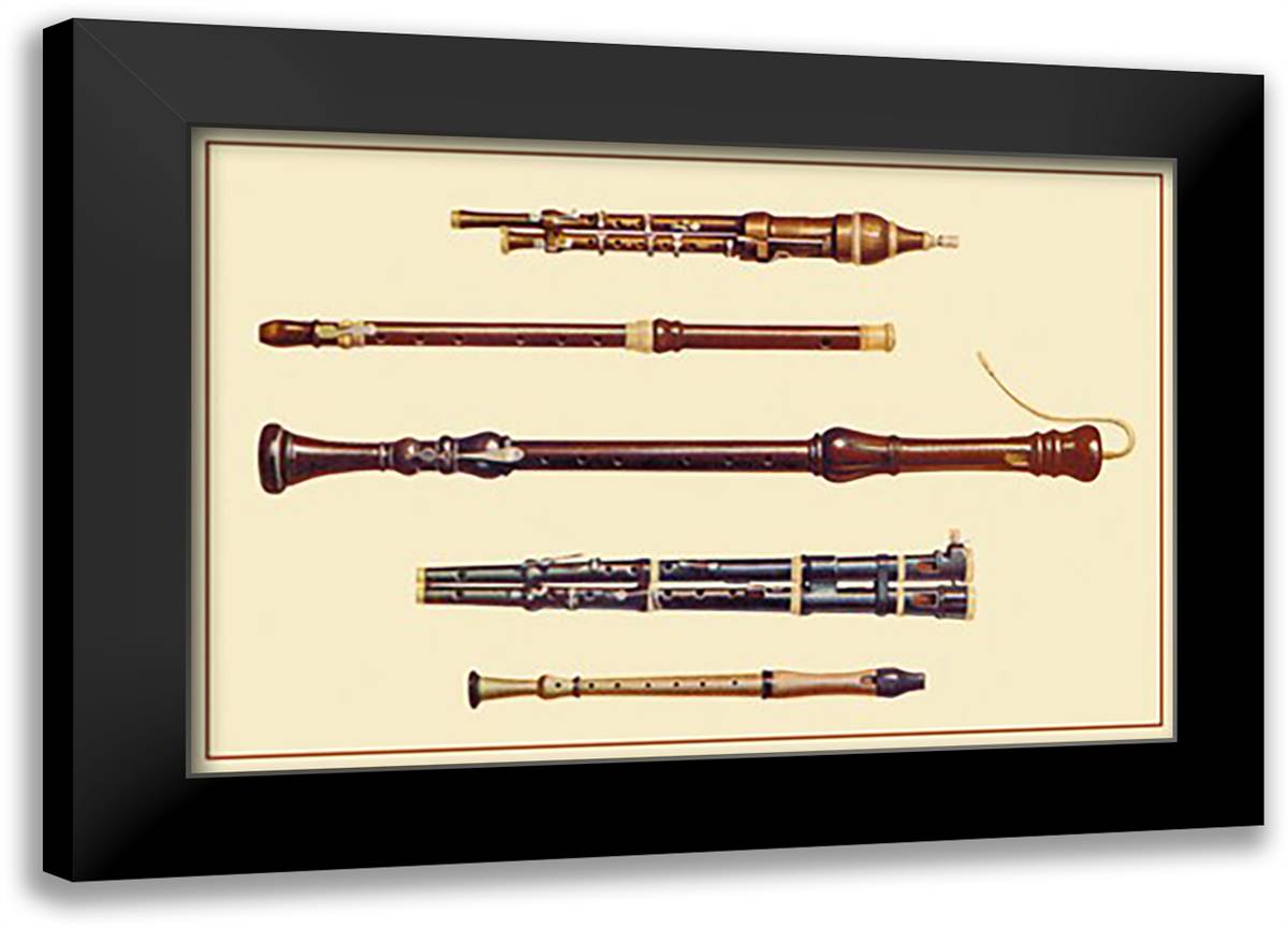 Double Flageolets and Flutes 22x16 Black Modern Wood Framed Art Print Poster by Thomas, Theodore